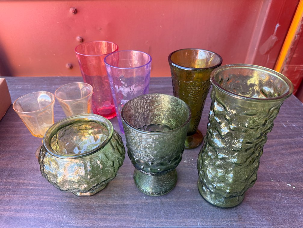 Colored Glass Goblets, Tumblers, and Tableware