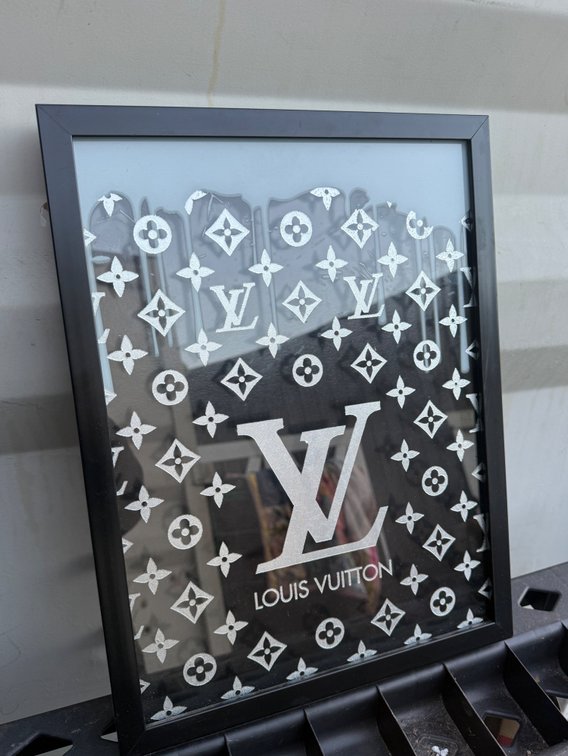 Louis Vuitton Framed Monogram Mirror Wall Art