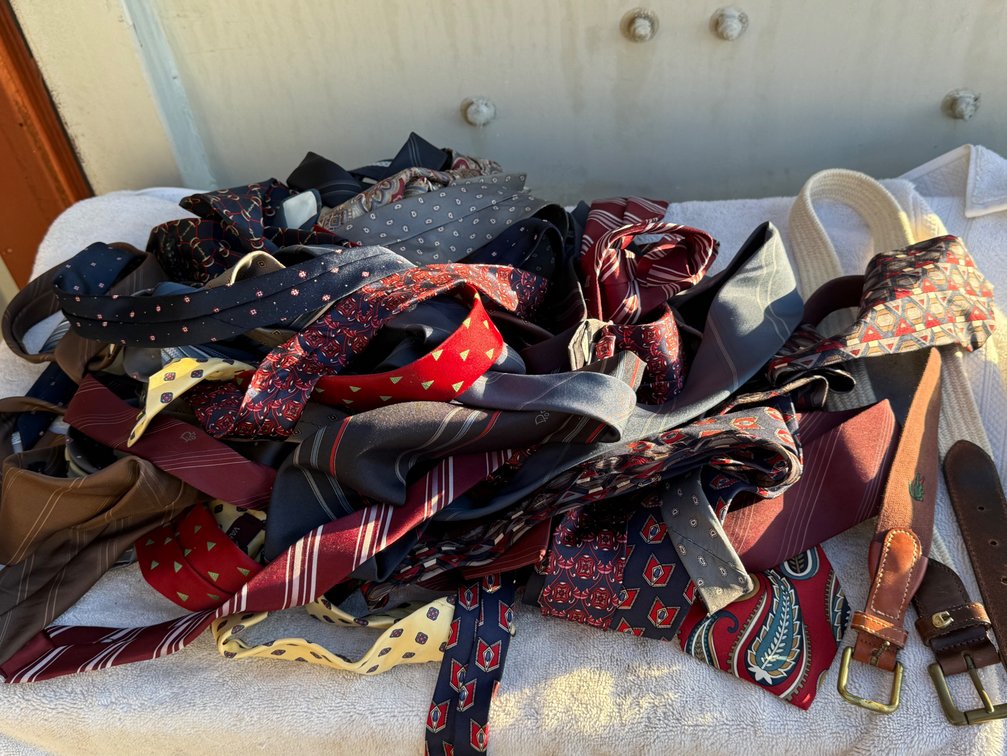 Men's Patterned Neckties and Belts