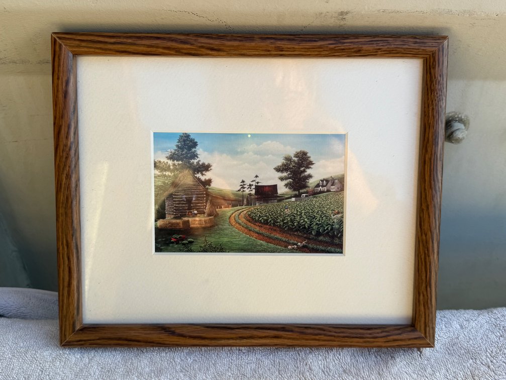 Framed Rural Landscape Art Print in Wood Frame