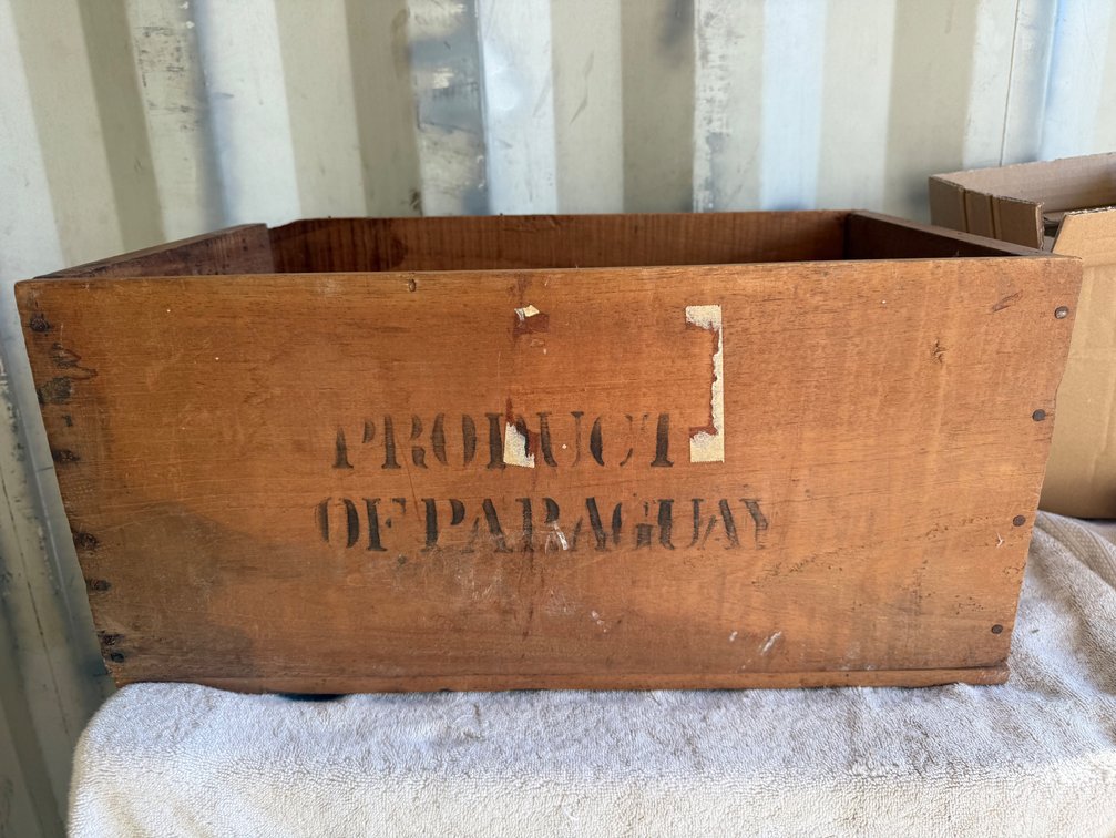 Antique Wooden Crate Stenciled Product of Paraguay