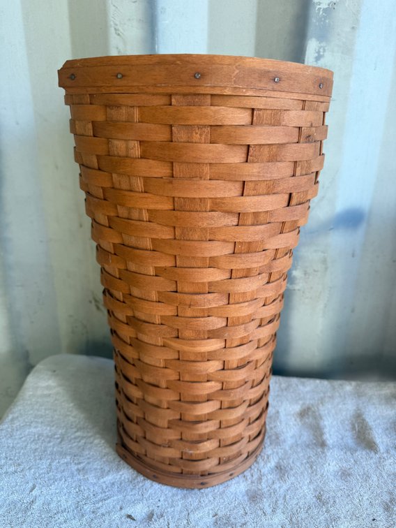 Longaberger Woven Wood Splint Basket with Plastic Liner