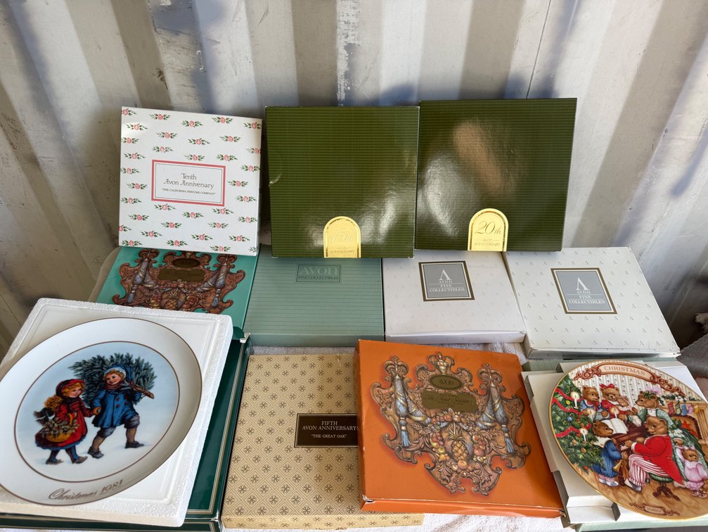 Avon Porcelain Collector Plates and Commemorative Boxes