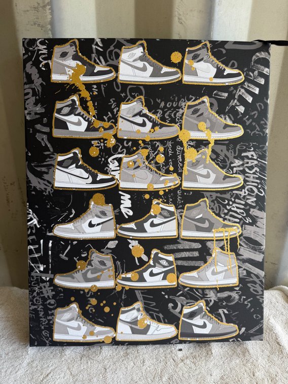 Sneaker-Themed Stretched Canvas Wall Art