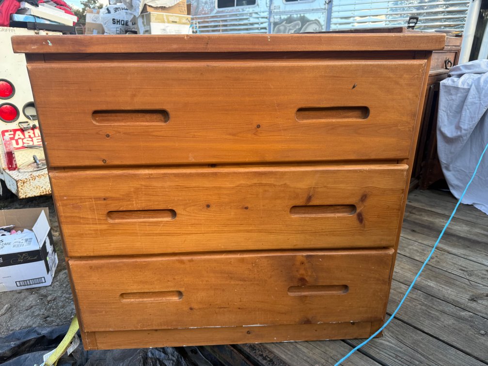 Three-Drawer Pine Dresser with Recessed Pulls