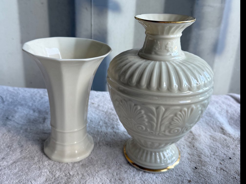 Lenox Athenian Collection Urn and Faceted Porcelain Vases