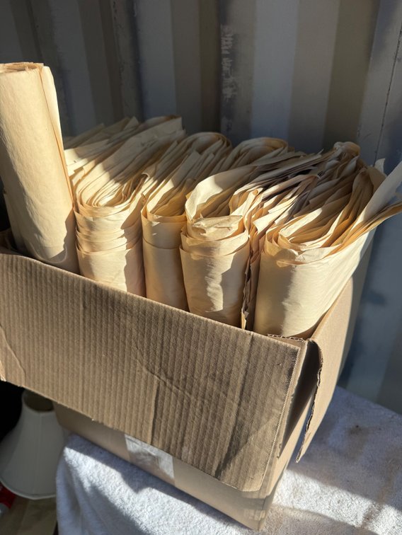 Kraft Packing Paper Bundles in Cardboard Box