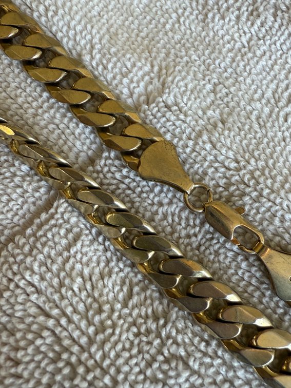 Gold-Tone Beveled Curb Link Chain Necklace