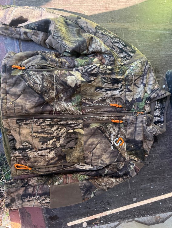 Camouflage Fleece Jacket, Size Large