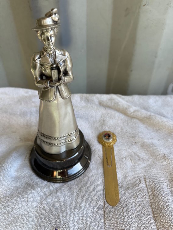 Silver-Tone Metal Figurine and Gold-Tone Bookmark Clip