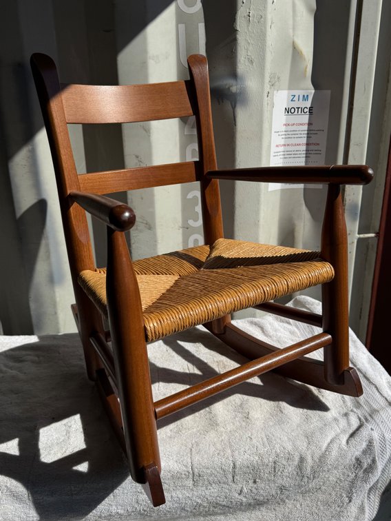 Childs Rocking Armchair with Woven Cord Seat