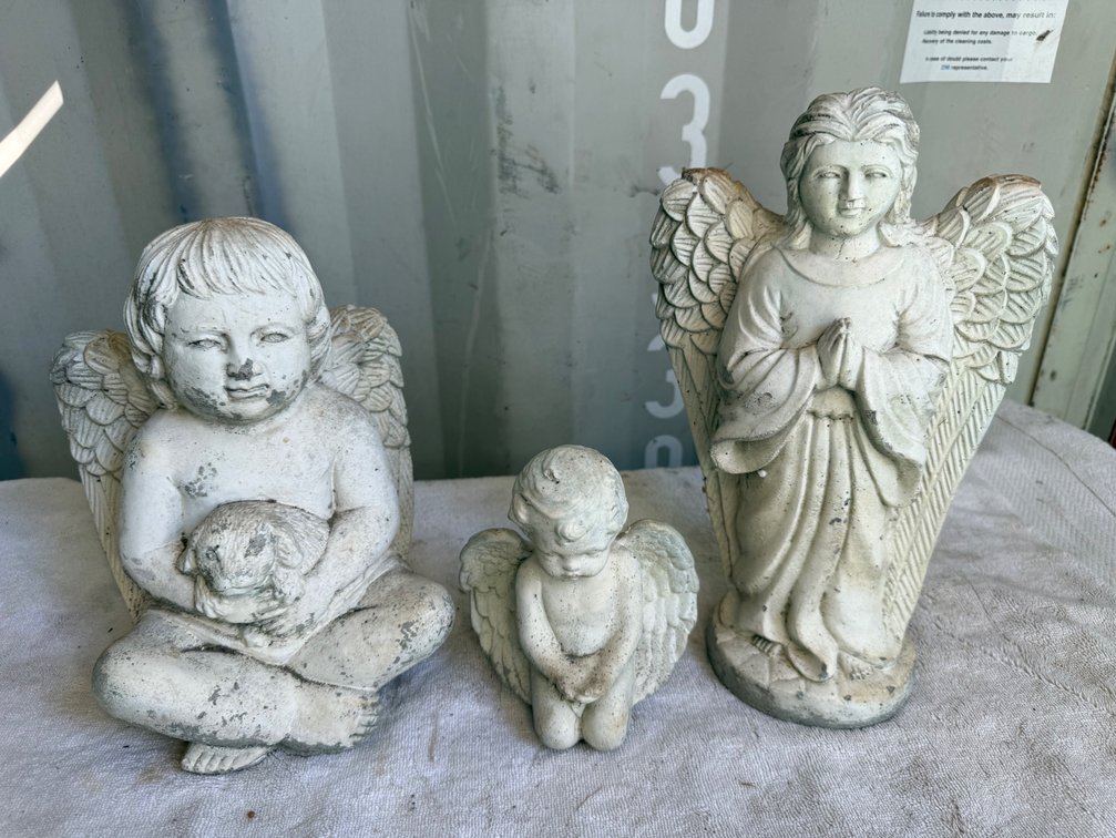 Cast Angel and Cherub Garden Statues