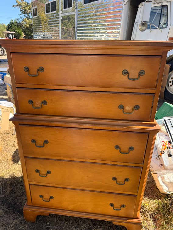 Maple Top Five-Drawer Tall Chest of Drawers