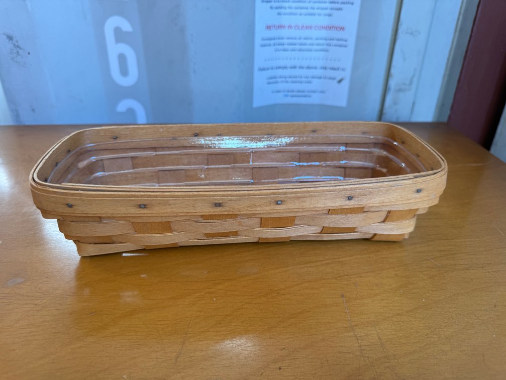 Longaberger Woven Wood Splint Basket with Liner