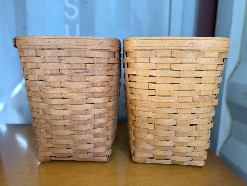 Longaberger Woven Wood Splint Baskets with Liners