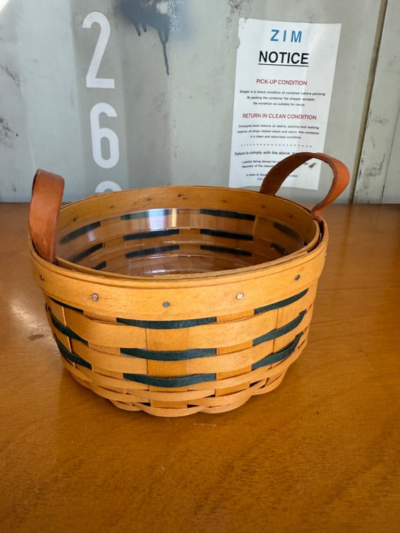 Longaberger Round Woven Wood Splint Basket