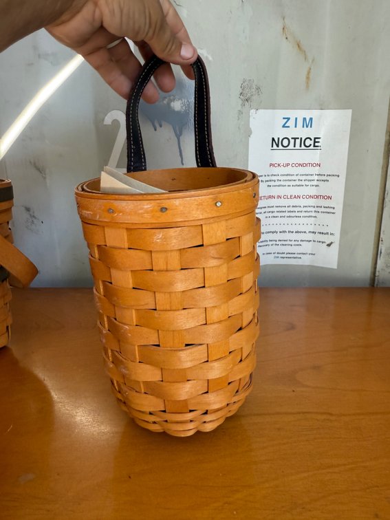 Longaberger Woven Wood Splint Hanging Basket