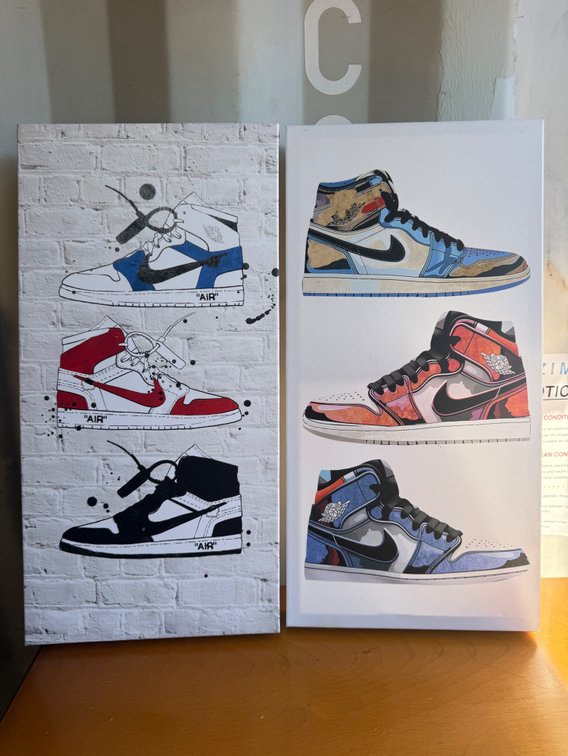 Sneaker Illustration Stretched Canvas Wall Art Panels