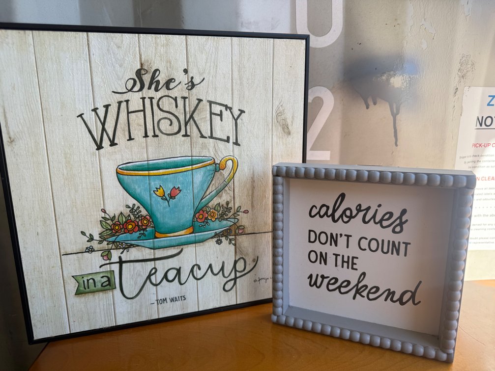 Decorative Framed Wall Art and Beaded Sign