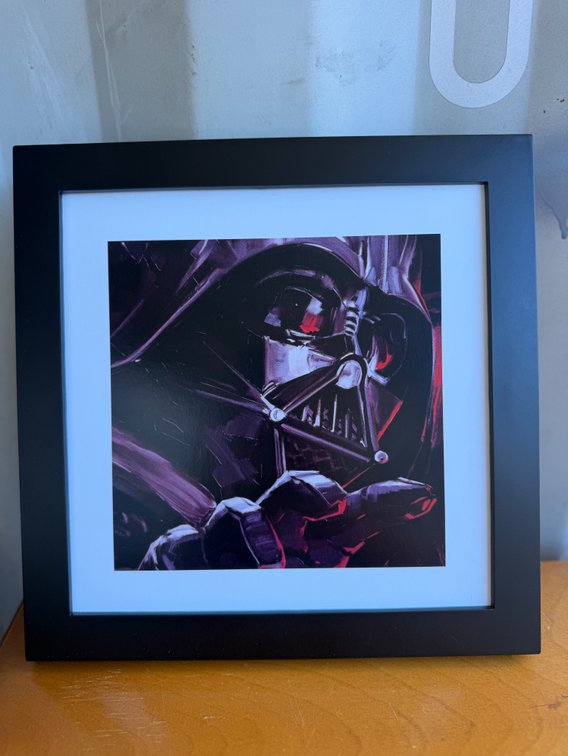 Framed Darth Vader Art Print in Square Black Frame
