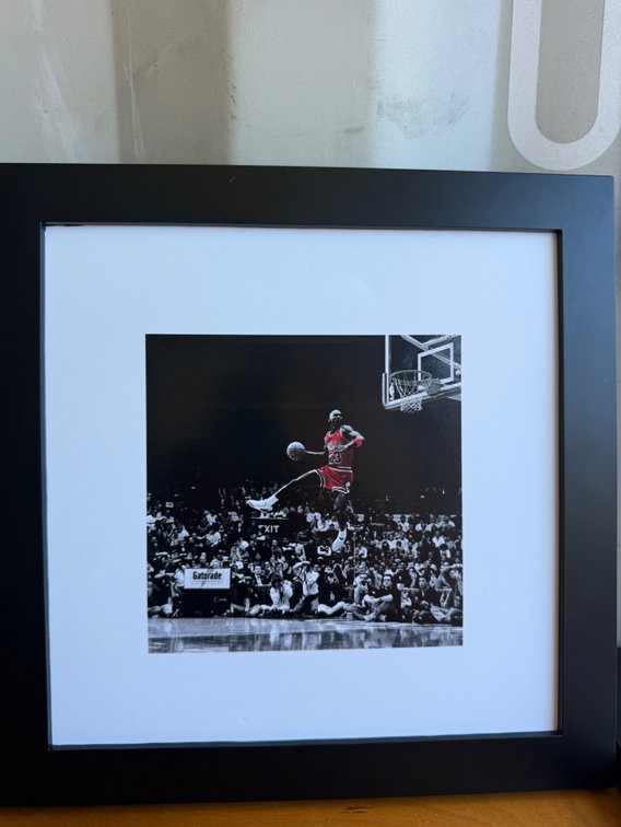 Framed Michael Jordan Selective Color Photographic Print