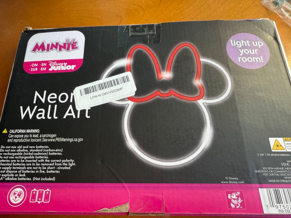 Disney Minnie Neon Wall Art Light