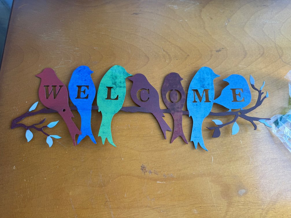 Cutout Birds on Branch Welcome Wall Sign