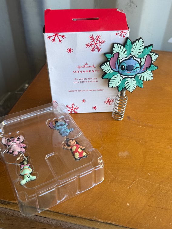 Hallmark Stitch Mini Tree Topper and Miniature Ornament Set