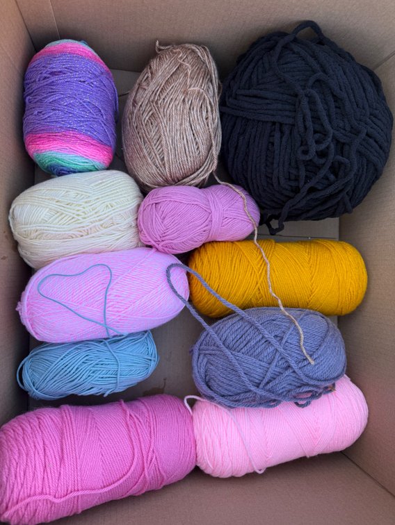 Yarn Skeins and Balls in Various Colors and Weights