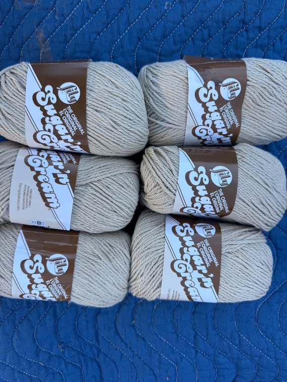 Lily Sugar'n Cream Tan Cotton Yarn Skeins