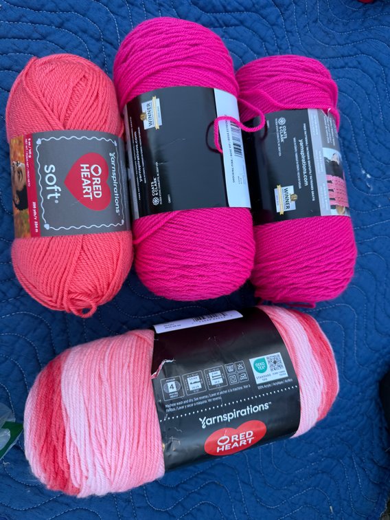 Red Heart Acrylic Yarn Skeins in Pink Shades