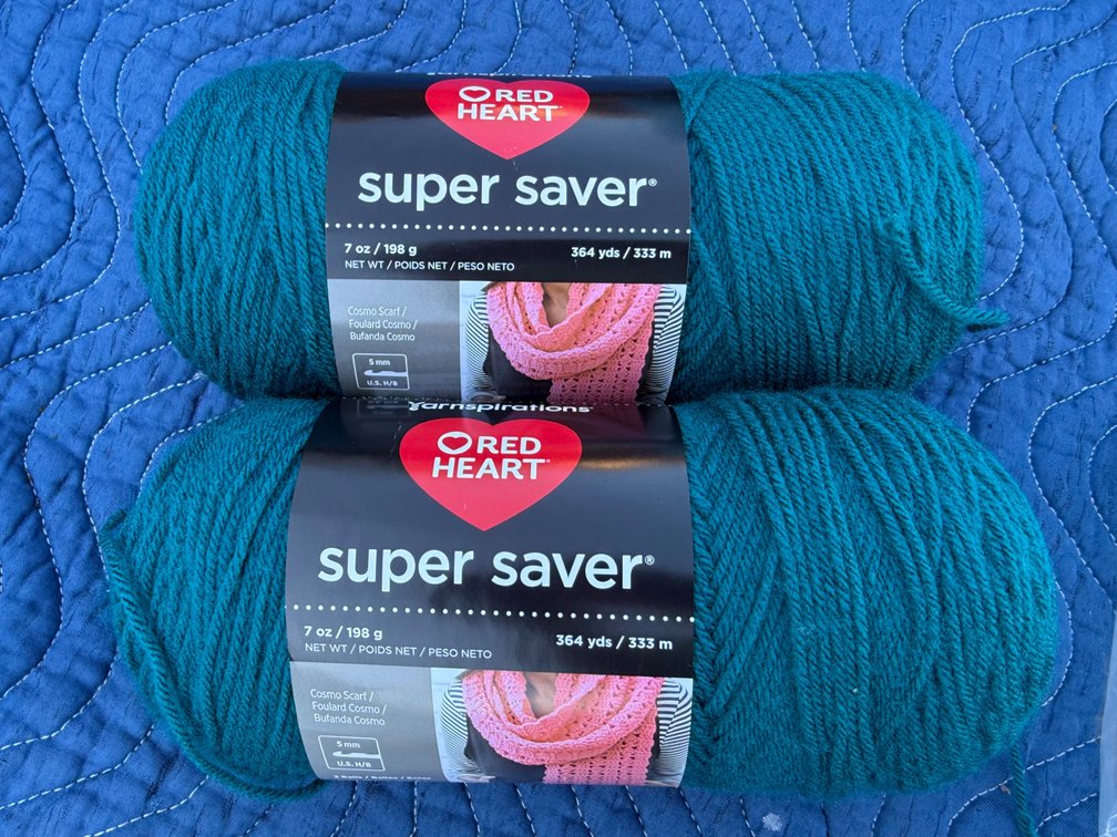 Red Heart Super Saver Teal Yarn Skeins