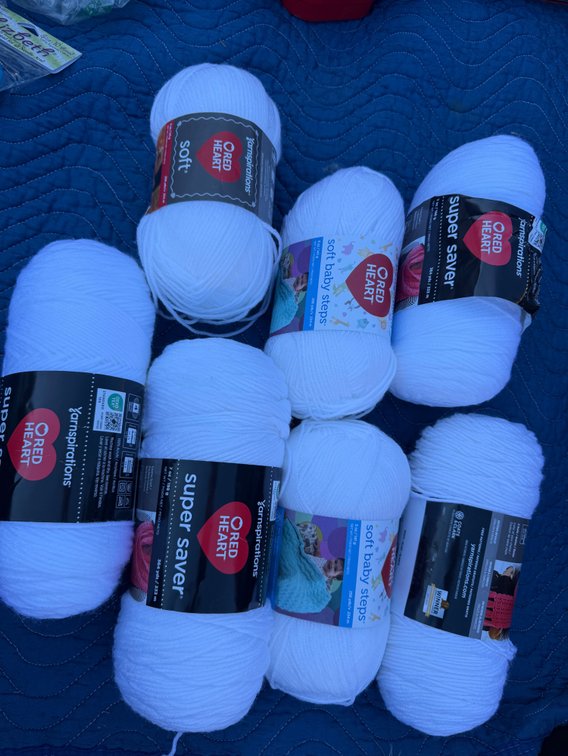 Red Heart White Acrylic Yarn Skeins