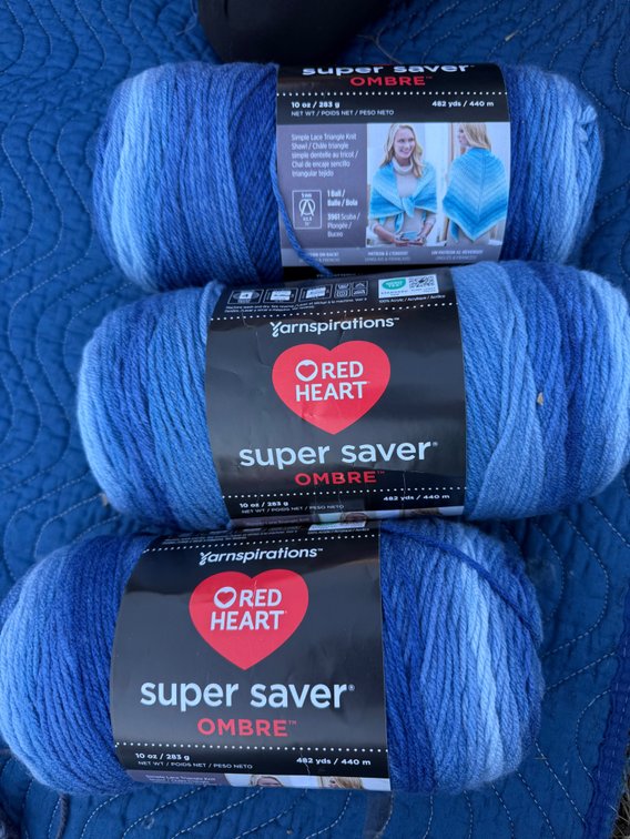 Red Heart Super Saver Ombre Acrylic Yarn in Scuba