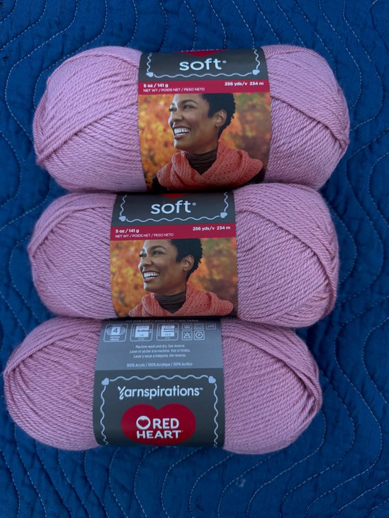 Red Heart Soft Pink Acrylic Yarn Skeins