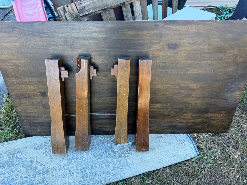 Dark Stained Wood Rectangular Dining Table