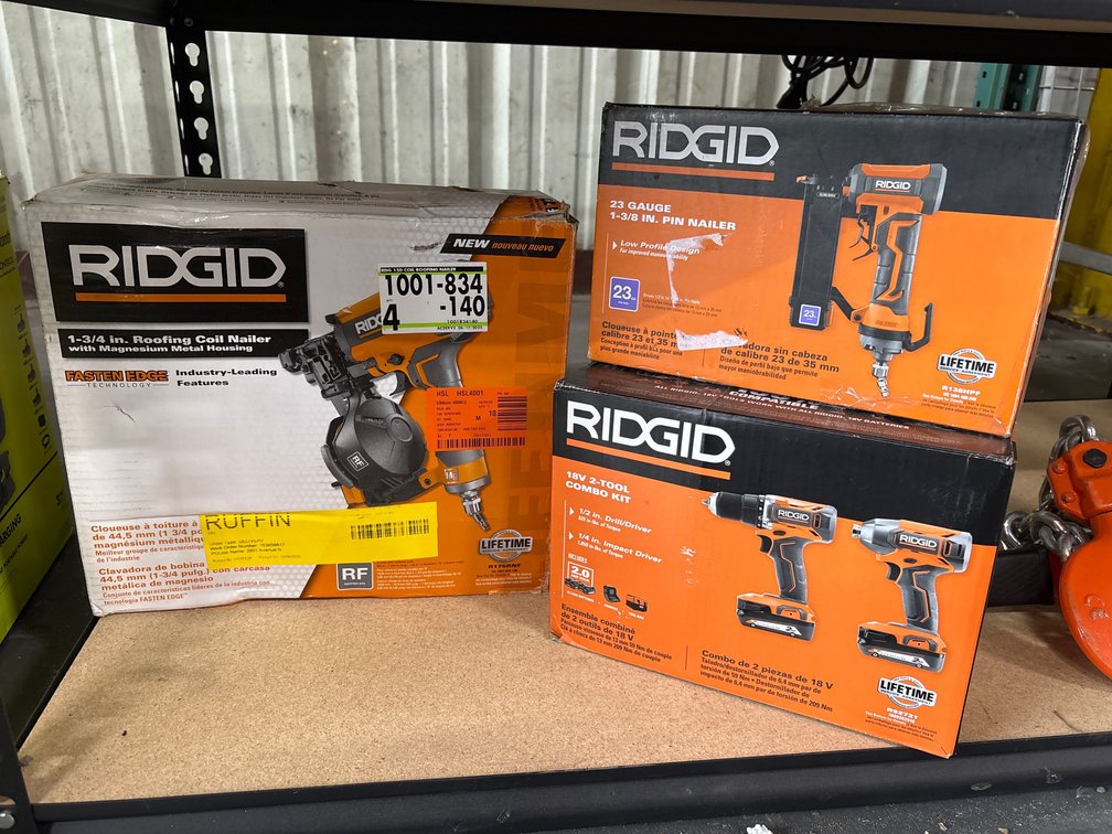 Ridgid 18V 2-Tool Combo Kit w/ Pneumatic Coil Nailer and Pin Nailer