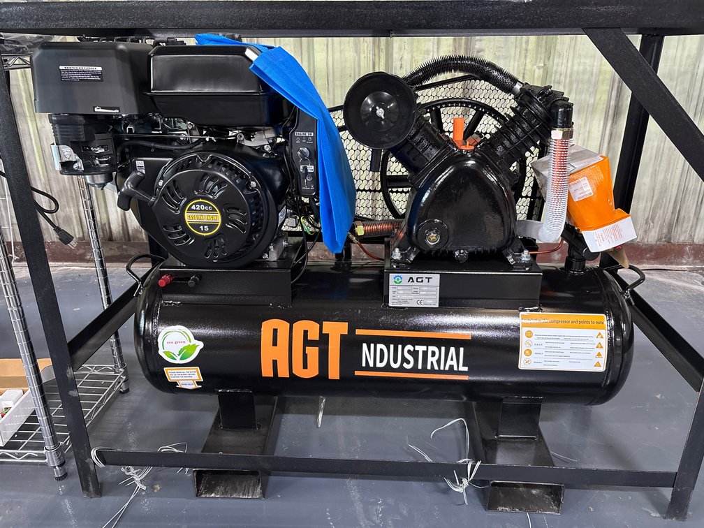 Unused AGT 40 Gallon Skid Mount Gas Compressor