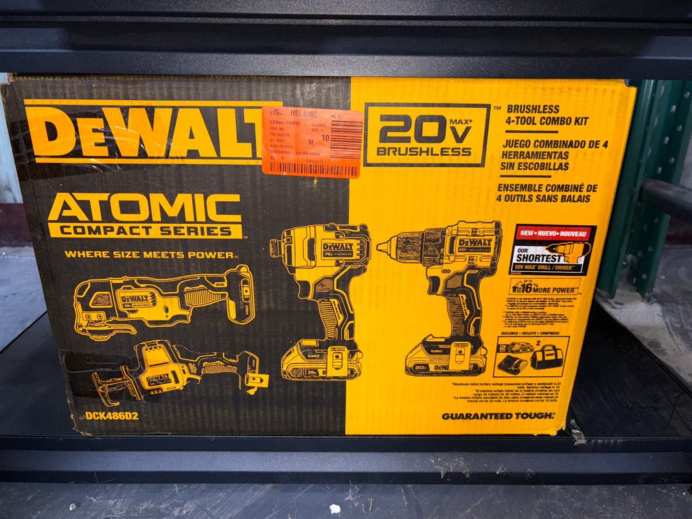 DeWalt 20V Atomic 4-Tool Combo Kit, includes Battery and Charger
