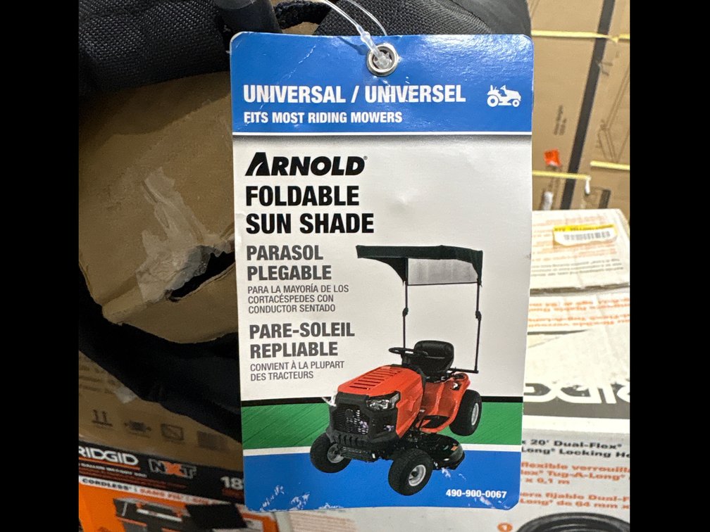 Arnold Universal Foldable Sun Shade for Riding Mowers