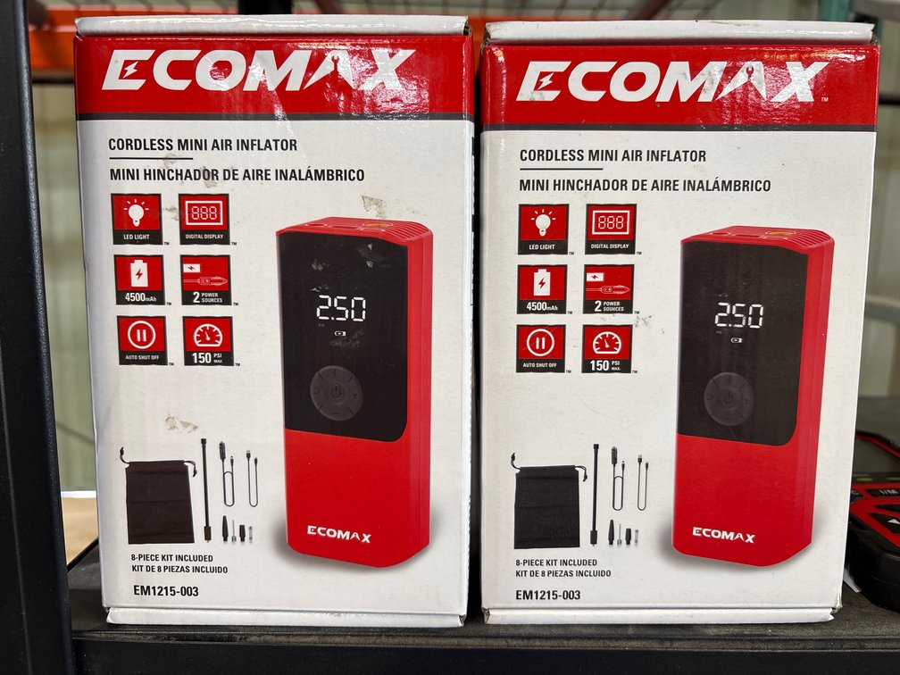 EcoMax Cordless Mini Air Inflators, 2pcs