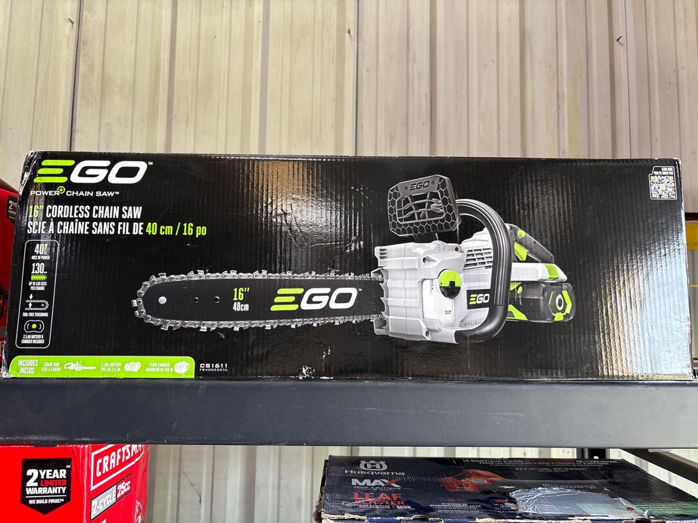 Ego 56V Chainsaw, 16in Bar