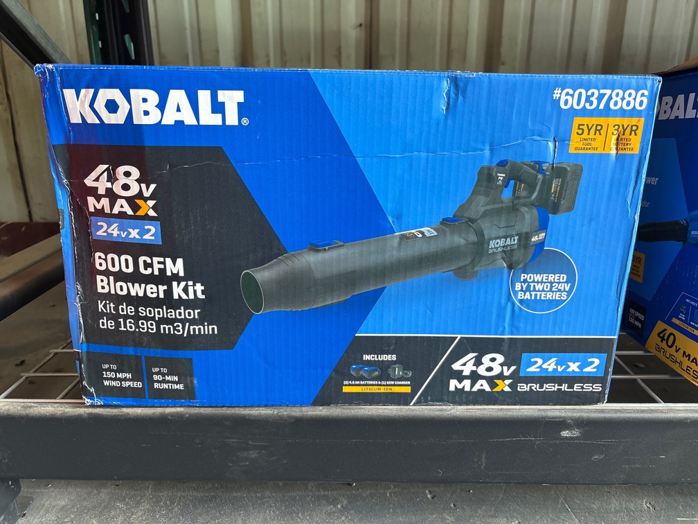 Kobalt 48V Max Blower, Batteries and Charger