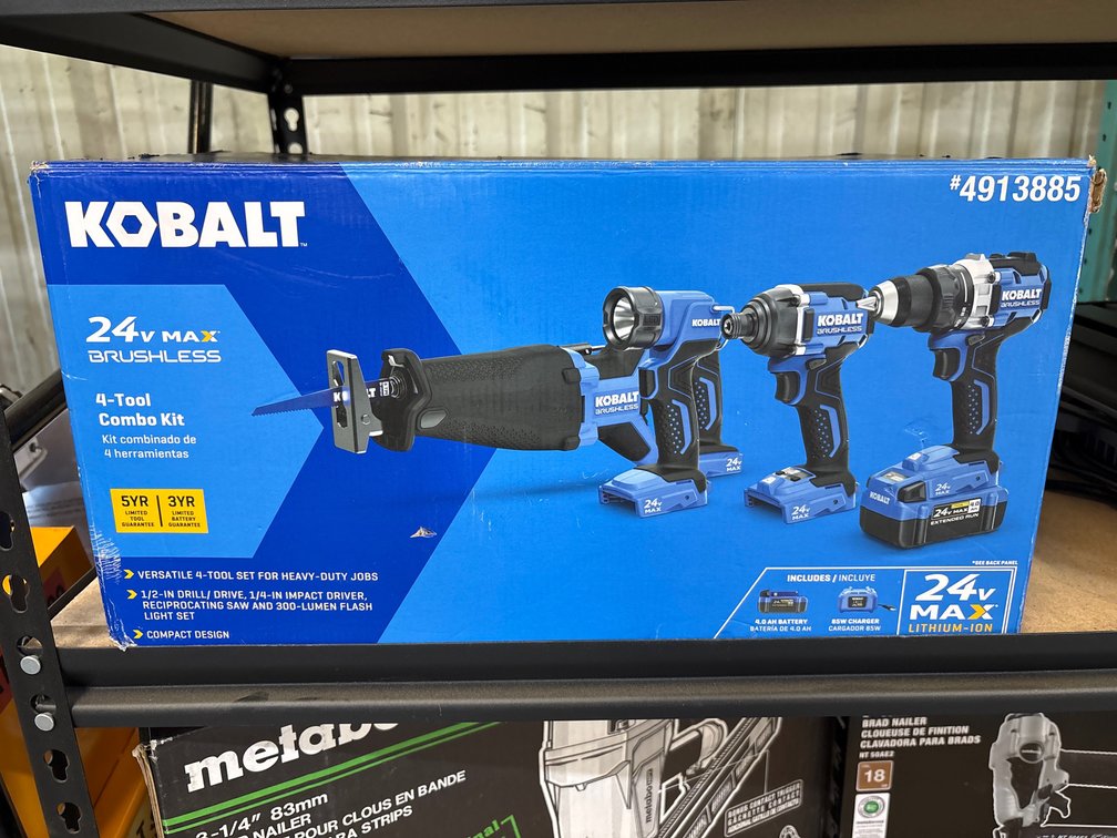 Kobalt 24V Max 4 Tool Combo Kit, includes Battery and Charger