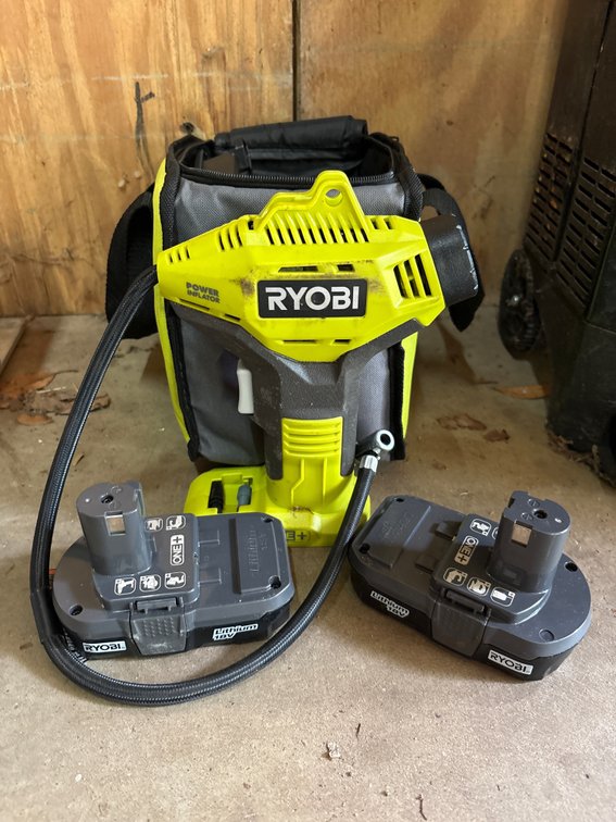 Ryobi 18V Inflator, Includes 2 Batteries and Charger