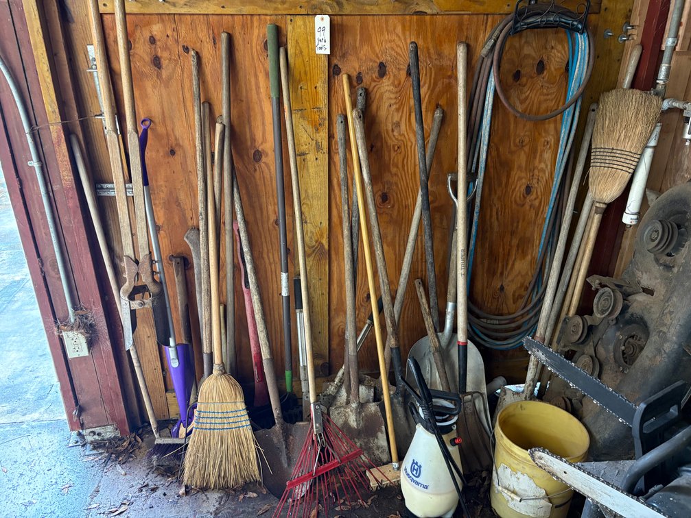 Assorted Yard Tools, Contents of Wall