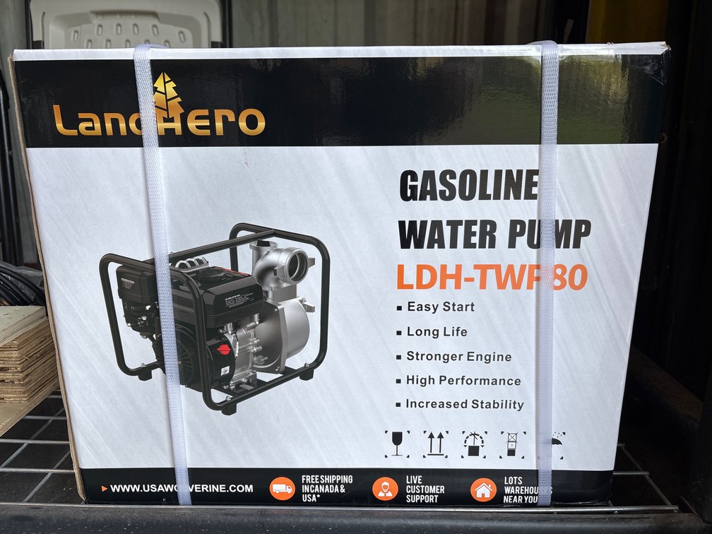 Unused Land Hero 3in Gas Semi-Trash Water Pump