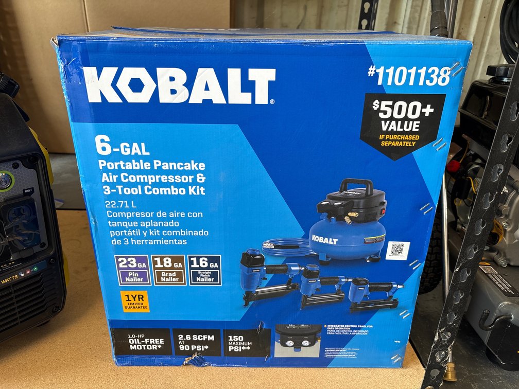 Kobalt 6 Gallon Compressor & 3-Tool Combo Kit