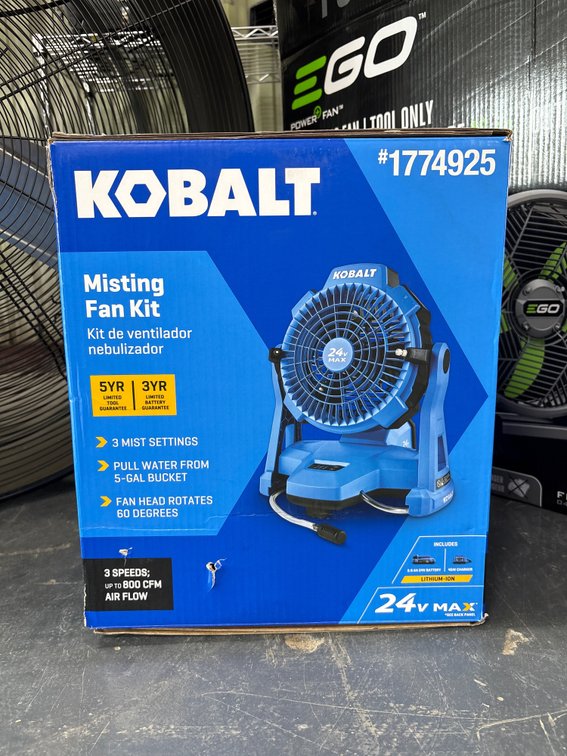 Kobalt 24V Misting Fan Kit, Includes Battery and Charger