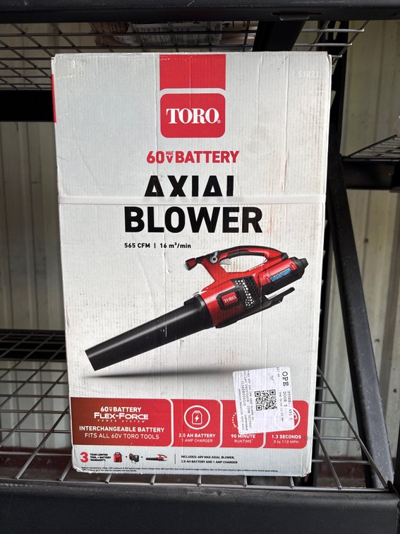 Toro 60V Axial Blower, Includes Battery and Charger